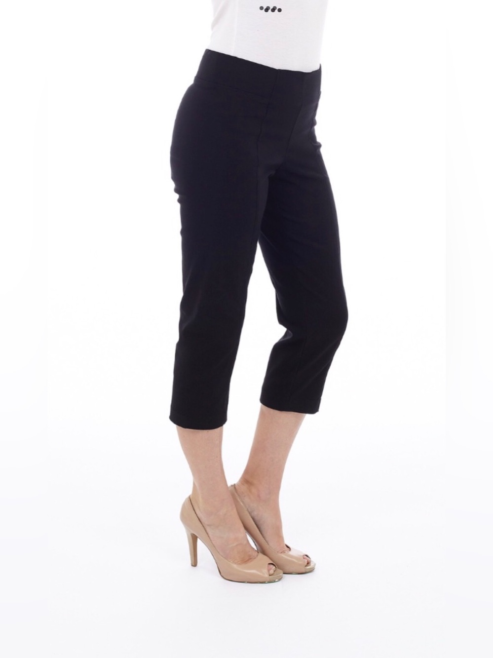 DKR Apparel Bengaline Pull On Capri-Black
